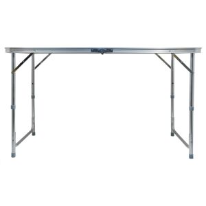 Cattara Double összecsukható asztal, barna, alumínium váz, állítható magasság, kempingasztal - Cattara