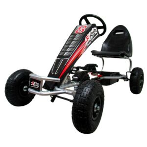 Fekete és piros pedálos gokart gyerekeknek, F-Road Power Driver modell, 8-as számmal az oldalon - R-Sport
