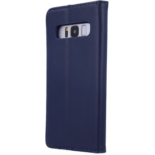 Xiaomi Redmi 14C / Poco C75 sötétkék oldalra nyíló tok, valódi bőrtok, állvány, Smart Pro