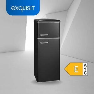 Exquisit Retro hűtőszekrény, fekete, 206 literes - Exquisit