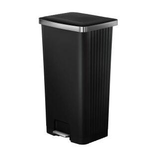 EKO pedálos szemeteskuka, Hana 2, 90 literes űrtartalom, 1 rekeszes, hangtalan fedél nyitás/zárás, ergonomikus, fekete