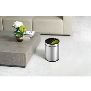 Cos de gunoi, EKO, Round Open Top, 2x5 litri, 2 compartimente, inox