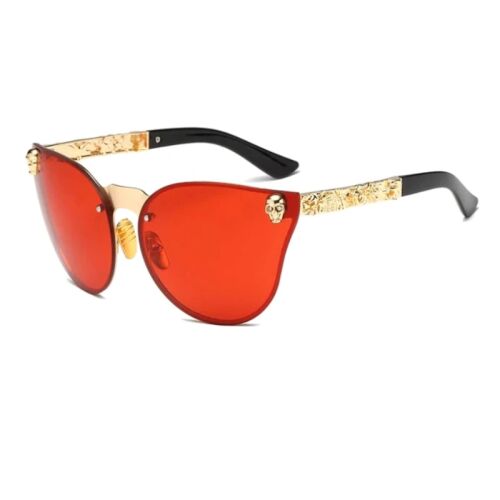 Női napszemüveg macskaszem, vörös koponyával, polarizált 123601666