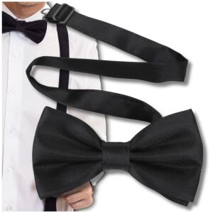 Fekete férfi állítható elegáns klasszikus csokornyakkendő