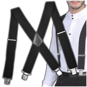 Elasztikus széles fekete férfi harisnyatartó, erős elegáns nadrághoz