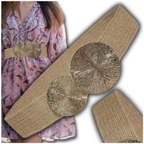 Női szőtt szalma öv kerek csattal, bézs díszöv

 Bézs színű szalma öv kerek csattal 123602561