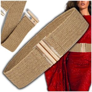 Női kötött szalma öv, egyszerű, bézs, dekoratív deréköv. 123602604 - Női öv