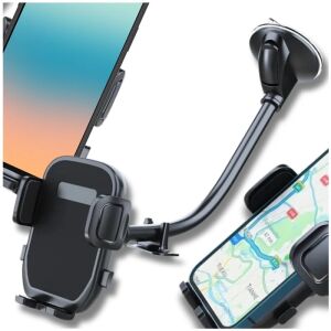 Fekete elasztikus autós telefontartó hosszú karral