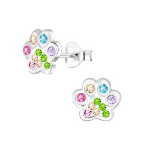 Detské strieborné náušnice s potlačou labiek - Farebné 123603292 - Dámske doplnky