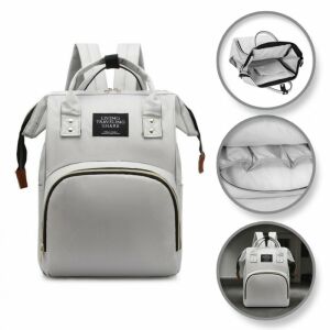 Táska, babakocsi rendszerező, hátizsák anyának, szürke PLM10SZ