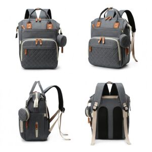 Táska, babakocsi rendszerező, hátizsák táskával anyának, kék plm23gran.