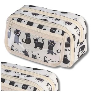 Macska két zsebes iskolai írószer rendszerező