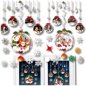 Karácsonyi ablak matrica - színes dekoráció