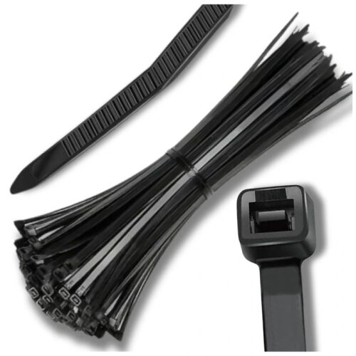 Fekete műanyag rögzítő szalagok 150x4mm nylon 500 db 123612076