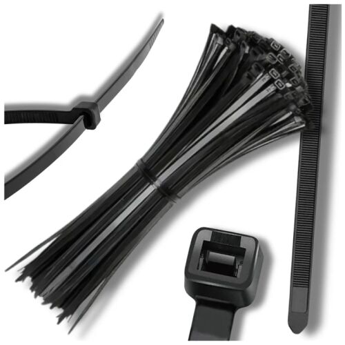 Fekete szorítószalagok 200x4mm nylon 500 db