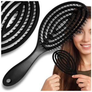 Rugalmas hajmasszázs és hajformázó kefe puha fekete