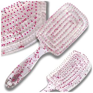 Átlátszó hajkefe masszázs és hajformázó funkciókkal.