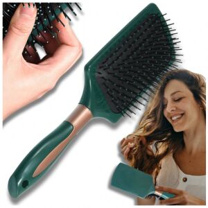 Hajfésű és masszírozó üveg zöld színben