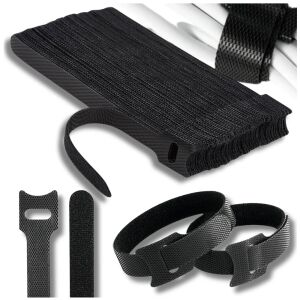 Tépőzáras szalag kábelekhez, 40 db fekete 12x150 mm - praktikus kábelrendező