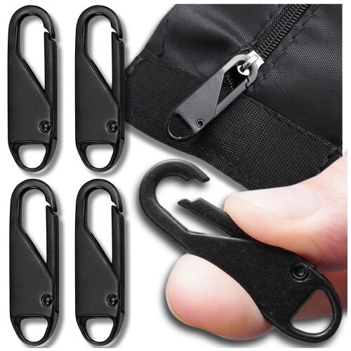 4 db fekete fém cipzáras medál készlet - Stílusos és praktikus kiegészítők 123613032