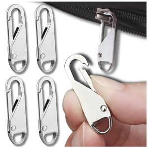 4 db ezüst fém cipzáras szett a stílusos díszítéshez