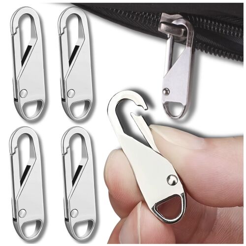 4 db ezüst fém cipzáras szett a stílusos díszítéshez 123613180