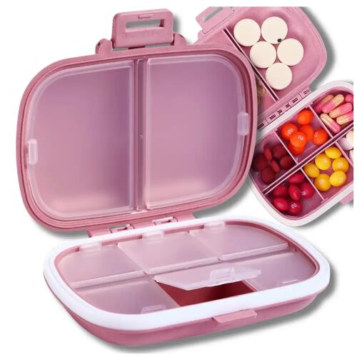 Organizér na lieky s 8 priečinkami – praktický zásobník na tablety v obdĺžnikovom dizajne 123613248