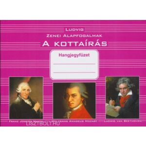 A kottaírás - Hangjegyfüzet, zenei alapfogalmakkal (kicsi, fekvő) 136045337 - Művészet & Építészet