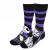 Nightmare Before Christmas zokni, Jack és Sally mintával, fekete és lila csíkos zokni
