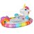 INTEX 59570 Unicorn Baby Pool Float, felfújható úszógumi babáknak, szivárványos mintázat, egyszarvú fej, labda játék