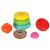 Gyűrűs torony játék részei, színes, érzékszervi játék, finommotoros készségek fejlesztése