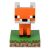 Minecraft Fox Icon Licht, offiziell lizensiert, orangefarbener Fuchs Charakter, sitzt auf einem grünen Block, Nachtlicht, Kinderzimmer Dekoration
