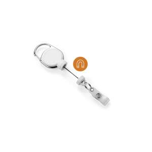 Biały wysuwany uchwyt na identyfikator z magnetycznym zamknięciem, extra strong, sznurek 60 cm, marki Durable - Durable