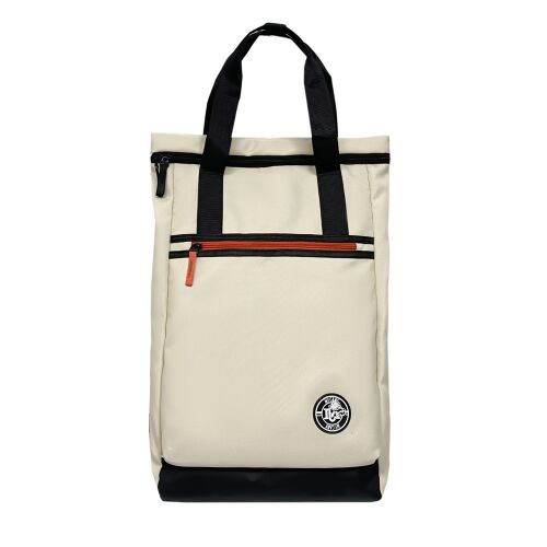 Biela taška na notebook Dollcini Oxford s čiernymi rúčkami a lemom