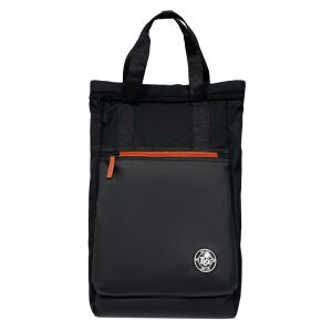 Черна оксфордска чанта за лаптоп Dollcini с горни дръжки и преден джоб - Раница