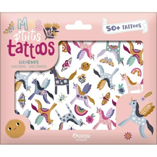 Auzou My Little Tattoos Unikornis ideiglenes tetoválások, 50+ tetoválás - Tetoválás gyerekeknek
