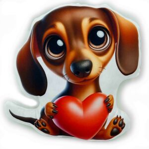 Cuki Tacskó alakú párna szívvel - Díszpárna