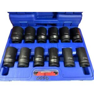 12 db-os gépi dugókulcs készlet (24-41mm, 3/4") kofferban 123669165