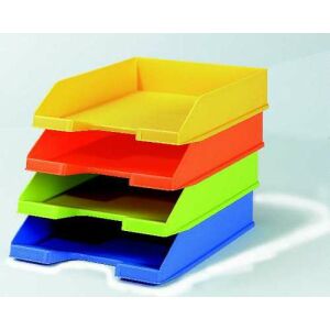 Tăvițe pentru documente A4, stivuibile, în culori asortate - pachet de 10 bucăți - Suporturi documente