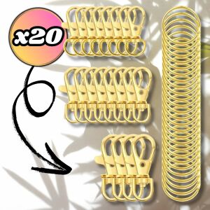 Arany fém kulcstartó karabinerrel - 20 db kulcstartó 123676698 - Kulcstartó