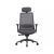Q-718H Ergonomikus Hálós Forgószék Fejtámlával, Szürke, Elülnézet