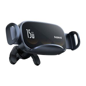 Angled view of Baseus LightChaser wireless charging car mount - Baseus Car Charger