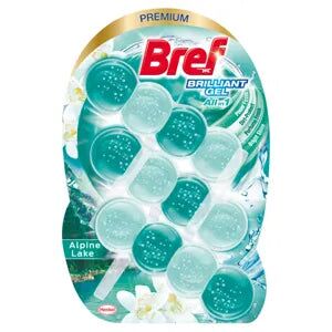 Bref Brilliant Gel Alpine Lake, WC frissítő, 3 x 42 g