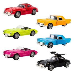 Hátrahúzós old timer kisautók, többféle Magni