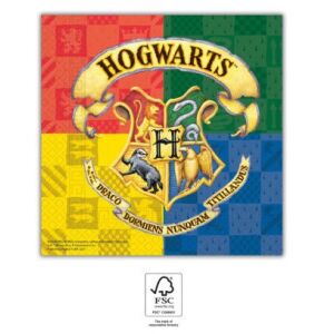Harry Potter Roxfort házak szalvéta, 20 db-os, 33x33 cm, FSC tanúsítvánnyal - Szalvéta