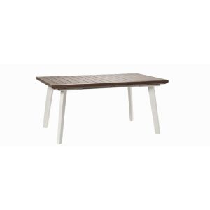 Harmony Keter összecsukható kerti asztal fehér / cappuccino, kihúzható asztal 6-12 fő részére - Keter