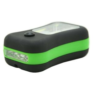 Cattara Camping LED zseblámpa, fekete és zöld, oldalnézet - Cattara