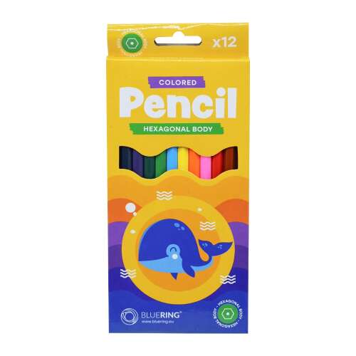 Sada farebných ceruziek, šesťhranná, bluering® 12 farieb