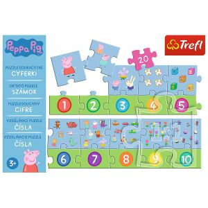 20 DARABOS PEDAGÓGIAI PUZZLE PEPPA MALAC SZÁMOK 136101055 - Baba puzzle