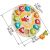 Hape Chunky Clock Puzzle, fa formaválogató óra gyerekeknek, időmérés, számok, formák és színek tanulása, méretek